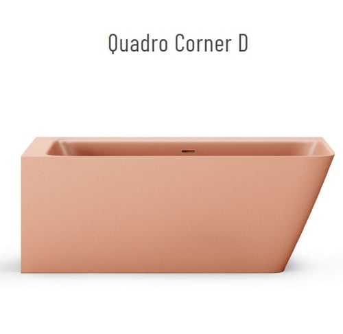 PAA QUADRO CORNER D vann 1600x750xh-600mm, sobib nurka, CastStone läikivad viimistlused – valge, clay/terrakota, fog/hallikasroheline