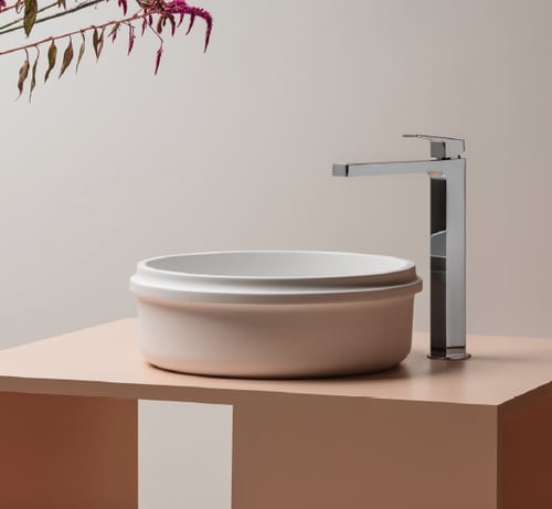 Kos by Zucchetti RISE 7RI200BI valamu tööpinnale 380xh-130mm – matt valge Cristalplant Biobased