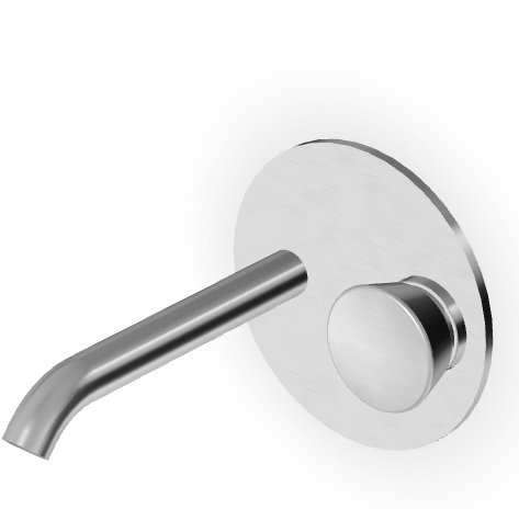 Zucchetti SABLIER ZSL739.X+R96720 2-hole built-in basin mixer wall, spout 165mm, AISI 316L – 12 finishings, incl 10 PVD finishings