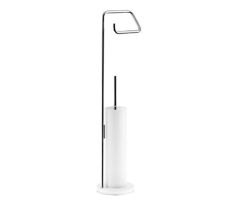 Decor Walther STONE SBK wc-harja/wc-paberi hoidiku komplekt, lm-140xh-755mm – valge/kroom, valge/harjatud rst, must/kroom, must/harjatud rst