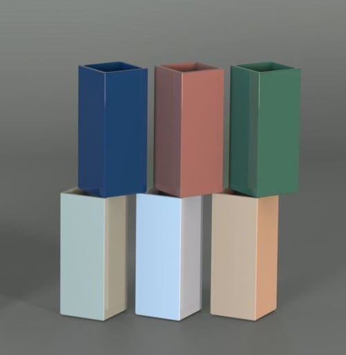 Flaminia VASE VA12 keraamiline vaas 120x120xh-300mm – värvid avana, azzurro polvere, verde giada, terracota, topazio, smeraldo